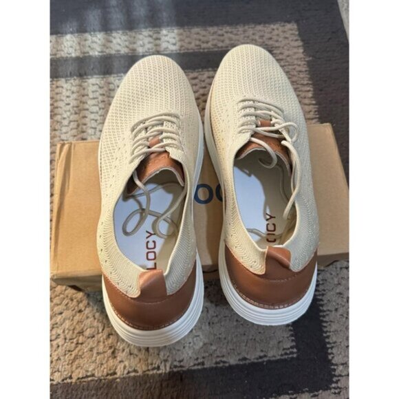 🆕VILOCY Men's White Casual Dress Oxfords Business Mesh Breathable Sneakers - Picture 4 of 13